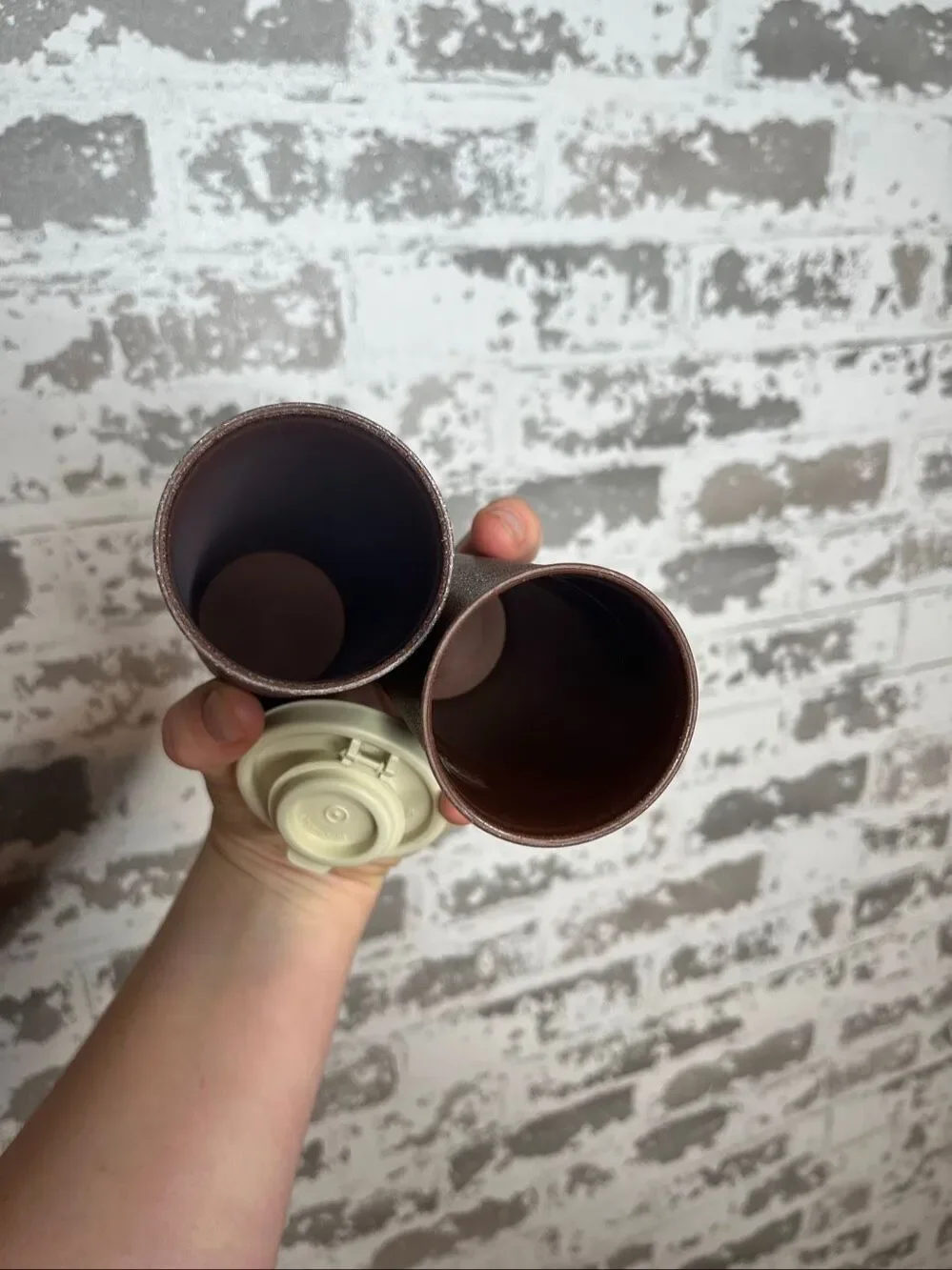 Tupperware | brown salt and pepper shaker set